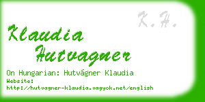klaudia hutvagner business card